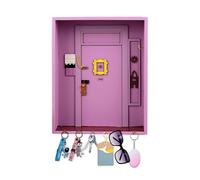 Key Holder, Friends TV Show Merchandise Cute Key Holder Friendship Gifts,Art Key Hold er,Handmade Wooden Key Hooks Key Hangers for Wall Decorative, Entryway, Bathroom, Living Room Office (Pink) (Pink)