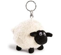 Key holder Shaun the sheep Shirley 10cm white - Sustainable companion cuddly animal pendant with metal ring to hang on keys, cord, bag, and more