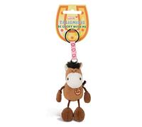 Key holder Talisminis horse 7cm brown - Cuddly animal pendant with key ring for lanyard, key ring & key holder Lucky bag charm with message
