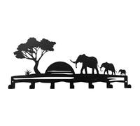 Key Holder Wall Mounted with 7 Hooks No Drilling Made of Metal, Modern Wall Key Holder - For Towel Bag Hat Entrance Area Hallway Living Room Bedroom Bathroom Farmhouse Where