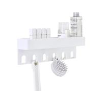 Key Holder with Shelf, Farmhouse Wall Hooks Key Rack Holder, Heavy Duty Coat Rack Wall Mounted with 6 Hooks, Door Rear Rack Hooks for Key Storage, Kitchen, Living Room, Bathroom