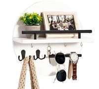 Key Holder - Wooden Organizer, Decor with Decorative Mail Organizer, Rack Shelf Decorations, Space Management for Entryway Storage, Mounted for Stylish Organization Solution