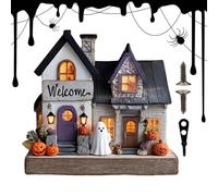 Key Hooks - Decorative Key Hanger for Hallway - Christmas Halloween Decor, 2D Hangable House-Shaped Sign with Hooks for Hats Bags Scarves Entrance Bedroom Cafe Home