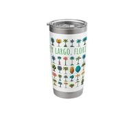 Key Largo Florida, USA, Palm Trees Design Stainless Steel Insulated Tumbler