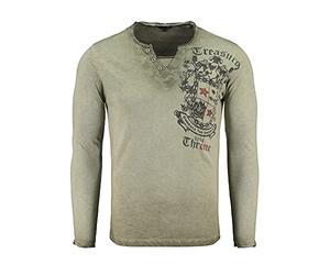 KEY LARGO Men's Highland Button T-Shirt, mil.green (1502), M