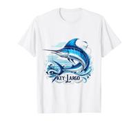 Key Largo, Sailfish Marlin Swordfish Florida Keys Value Graphic T-Shirt, Men, White, S