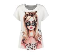 Key Largo Women's Girl Round T-Shirt, Off-White (1001), M