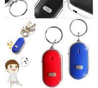 Key Locator, Sound Activated Sensor Key Finder Key Fob, Portable Key Finder Remote Control, Whistle Key Finder Device, Smart Item Locator, Anti Lost Alarm LED Sound Keychain With Flash Light (2pcs-A)