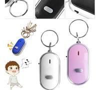 Key Locator, Sound Activated Sensor Key Finder Key Fob, Portable Key Finder Remote Control, Whistle Key Finder Device, Smart Item Locator, Anti Lost Alarm LED Sound Keychain With Flash Light (2pcs-B)