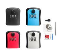 Key Lock Box for Outside, 4 Digit Combination Lock Box, Wall Mount MAASTER LOCK Box with Button, Key Safe Storage, Weatherproof Safe Accessories to Key, Security Lock Boxes for House