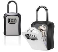Key Lock Box for Outside, Key Box Wall Mounted 4 Digit Combination Lock Box Hide a Key for Outdoor Indoor, Security Waterproof Large Capacity 5 Keys Lockbox for House Key Room Card
