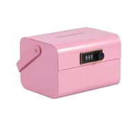 Key Lock Box Safe Storage Waterproof Organizer Secret Cabinet Outdoor Kids Money Bank with Combination Children's Cash Coin Metal Piggy Leather Handle