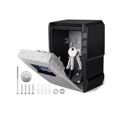 Key Lock Box Safe Storage Waterproof Organizer Secret Cabinet Outdoor,Metal Password Wall Mounted 4 Digits Password Anti Theft Large Capacity