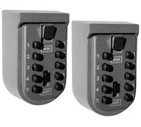 Key Lock Box Wall Mount, Lock Box for Keys with Code Home Security Lock Box, Waterproof Property Management and Realtor Lockboxes, 10 digits Push Button Key Storage Box 2 Pack