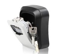 Key Lock Box Wall Mounted, 4 Digit Combination Lockbox for Outside House Keys,Key Safe Security Storage Lock Box 5 Keys Large Capacity with Resettable Code for Indoor Outdoor Garage Weatherproof