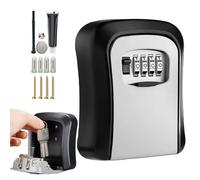 Key Lock Box Wall Mounted | 4-Digit Combination Security Key Holder - Resettable Code Safe Lock Box for Landlords, Realtors, Property Managers