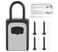 Key Lock Box Wall Mounted Aluminum Alloy Key Safe Box Password Lock Box Outdoor Travel Business Use