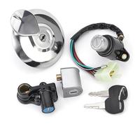 Key Lock Kit Motorcycle Accessories Ignition Switch Assembly Fuel Tank Cover Lock Gas Cap W/ 2 Keys For H-ONDA CBT125 CBT 125