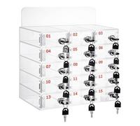 Key Locking Key Cabinet WallMounted Clear Storage Organizer for Cell Phones Secure Phone Locker with Door Locks and Keys Ideal for Home or Office Use