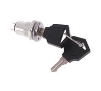 Key Locking Push Button Switch 12mm Zinc Alloy Electronic Key Switch ON OFF Lock Phone Security Power Tubular Terminals+2 Keys Position