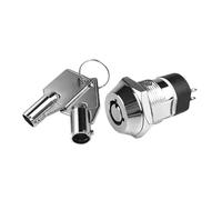 Key Locking Push Button Switch 5/10/20Sets 12/16/19mm Zinc Alloy Electronic Key Switch ON OFF Phone Lock Security Power Tubular Terminals 2 Position(S1601(Function two),20 sets)