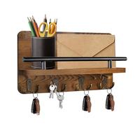 Key Mail Shelf Wall Mount, Decorative Wood Organizer Rack For Entryway, Wall Storage, Home Organization Key Holder For Living Room, Pasill