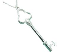 Key Necklace For Women, 925 Sterling Silver Crystal Heart Round Pendant Necklace, Necklaces Lock And Skeleton