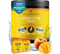 KEY NUTRIENTS Multivitamin Electrolyte Powder No Sugar - Refreshing Peach Mango Electrolytes- Sodium & Energy Supplement - Hydration Powder - No Calories - 4 g x 90 Servings (360 Grams)