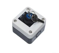 Key Operated Rotary Switch 2 Position 10A Waterproof Industrial Control Box - IP65 Dustproof Selector for Machine Safety & Power Isolation 22mm Mount(B)