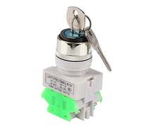 Key Operated Switch, 3 Position Key Rotary Switch, Security Key Lock Switch LAY37-20Y/31220V 5A Rotary Selector 22mm Mount Hole with 2 Keys