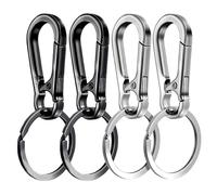 Key Ring 20Pcs Carabiner Clip Keychain Metal Carabiner Shape Key Ring Keyring Key Holder Clips Hook Holder Organizer for Car Keys Finder for Key(Black Silver)