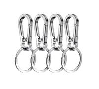 Key Ring 20Pcs Carabiner Clip Keychain Metal Carabiner Shape Key Ring Keyring Key Holder Clips Hook Holder Organizer for Car Keys Finder for Key(Silver)