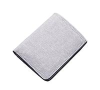 Key Ring And Wallet Bracelet Fashion ID Short Wallet Hasp Canvas Solid Color Men Open Purse Multiple Card Slots Clutch Bag Student Wallet (Grey, One Size)