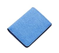 Key Ring And Wallet Bracelet Fashion ID Short Wallet Hasp Canvas Solid Color Men Open Purse Multiple Card Slots Clutch Bag Student Wallet (Blue, One Size)