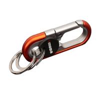 Key Ring Carabiner - Car Key Chain Belt Clip, Heavy Duty Valet Detachable Holder, 6.8x2.1cm Dimensions + Split Rings, Solid Die Cast Zinc Alloy - for Men & Women