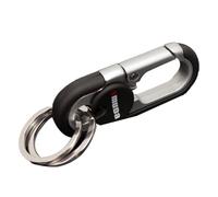 Key Ring Carabiner - Car Key Chain Belt Clip, Heavy Duty Valet Detachable Holder, 6.8x2.1cm Dimensions + Split Rings, Solid Die Cast Zinc Alloy - for Men & Women