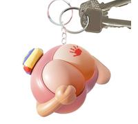 Key Ring Charm - Cute Decorative Pendant, Colourful Cat Butt Design, Engaged Sound Elements, Ideal for Bag Accessories, Car Keys, Gift Ideas, Party Favours, Backpack, pink, Siehe Beschreibung