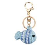 Key Ring Cute Handmade Crochet Pendant Cuddly Toy Pendant with Key Ring Bag Pendant Key Chain for Lanyard, Key Chain, Key Holder & Key Chain, blue, 6x4x4cm
