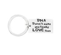 Key Ring DNA Doesnt Make You Family Love Does Letter Kaychain-Daddy Gift Tag Practical Treatment