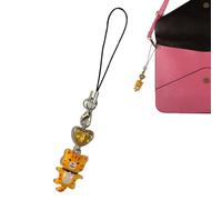 Key Ring for Mobile - Key Ring Pendant Lanyard, Cat Pendant Decorations Charm Lanyard Anti-Lost for Adult Bags Accessories, Se référer au descriptif, Alloy + Acrylic, Refer to description