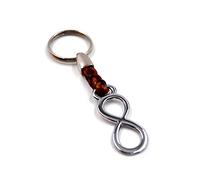 Key Ring Holder Pendant Infinity on a Beautiful Leather Band, 8 cm plus Ring 2,5cm