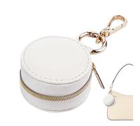 Key Ring Holder, Ring Case with Built-In Key Ring, Zipper Organizer Pouch for Backpack Women Girls Sport Gym Car Work, white, Se référer au descriptif, Refer to description