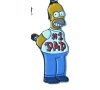 KEY RING - HOMER NO.1 DAD - HOMER SIMPSON QUALITY METAL AND ENAMEL KEY RING PRESENTED IN A BLACK VELVET GIFT BAG AND LETTER BOX FRIENDLYY GIFT BOX