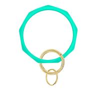 Key Ring Keychain Bracelet Bangle Flexible Silicone Round Wristbands Key Chain for Women Compatible with Mace Exercise Club (N, One Size)