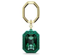 Key ring, Octagon cut, Green, Mixed metal finish