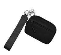 Key Ring Pouch, Key Ring Bag Purse | Purses for Women, Solid Nylon Nylon Credit Card Case, Compact Card Case with Zip and Wrist Strap for Women, Men, Ki, black, see description, See description