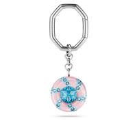 Swarovski Dulcis key ring, Round cut, Blue, Rhodium plated