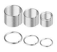 Key Ring Stainless Steel Split Ring 30PCS Metal Keychain Rings Bulk Heavy Duty Keyrings Hoop for Home Car Keys Dog Tag and Crafting (25mm,30mm,35mm)
