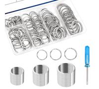 Key Rings 120 Pcs Metal Keychain Rings Split Keyrings Flat O Ring for Home Car Keys Attachments Keys Pendants, 20mm, 25mm, 28mm, 1 PCS 6.5cm Blue Screwdriver