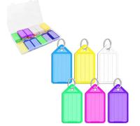 Key Rings,30 Pcs Key Fobs Coloured with Strong Key Ring Keyrings Can be Written on Plastic Key Tags Keyrings with Label as Names for Keys,Pets,Kids Backpacks,Name,Luggage